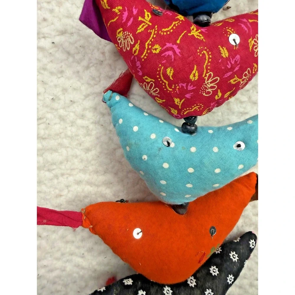 Indian Floral Cotton Stuffed Birds Chicken Beads Bell Prosperity Hens Barn‎